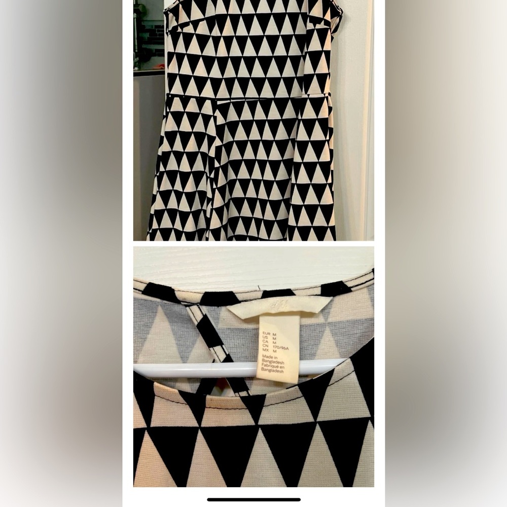 Black and White Geometric Dress